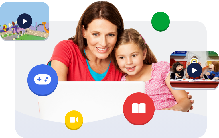 Image of child and parent learning